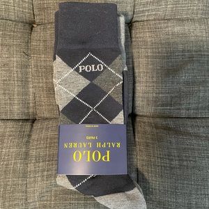 Ralph Lauren Polo Men’s 3 pair dress socks. Gray and blue. Size 6-12 1/2. NWT